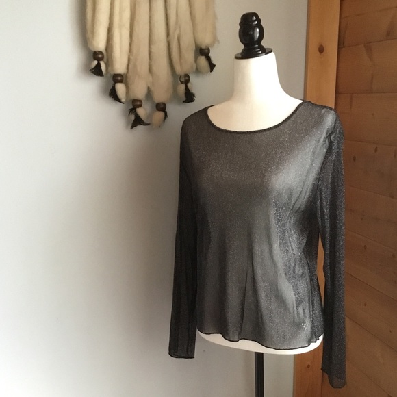 Victoria’s Secret sheer sparkly long sleeved top - Picture 2 of 5